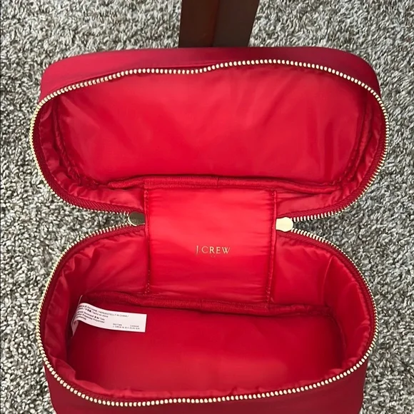 J. Crew Bold Red Cosmetic Bag - Picture 3 of 4